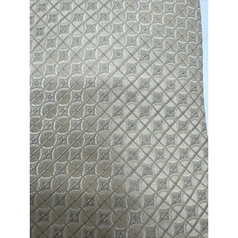 Pronto Uomo Couture Men's 100% Silk Necktie Ivory With Silver 60